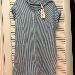 Vineyard Vines Blue and White Chambray Stripe Dress
